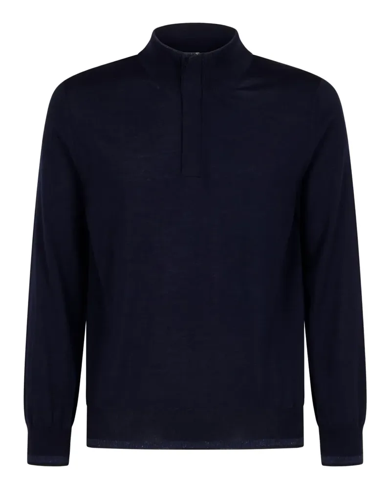 Canali Pullover mit Stehkragen - Blau Blau