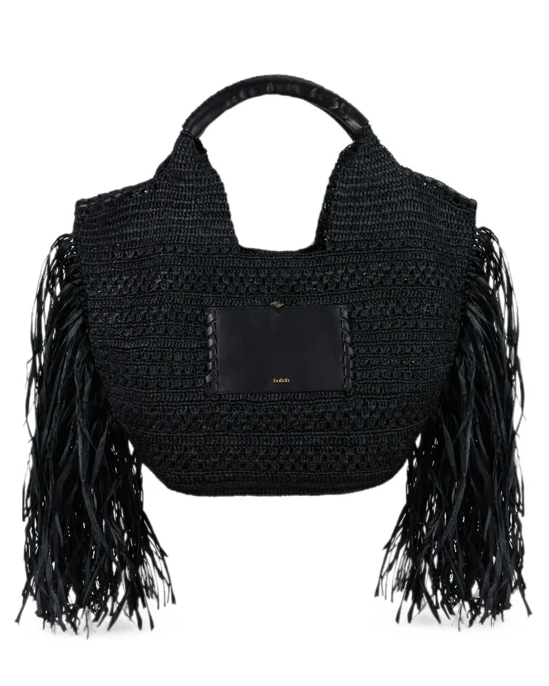 ba&sh Ara fringe-detail woven handbag - Schwarz Schwarz