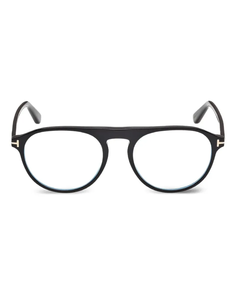 Tom Ford Brille mit rundem Gestell - Schwarz Schwarz