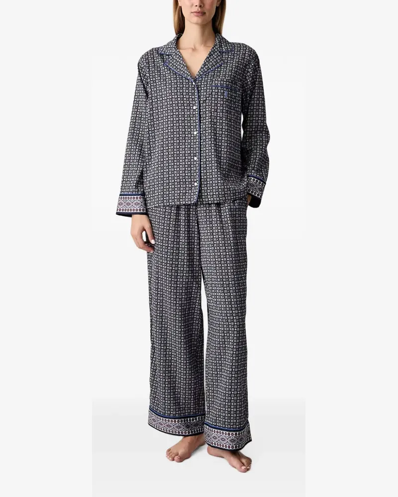 Ralph Lauren geometric-print piping-detail pyjamas - Blau Blau