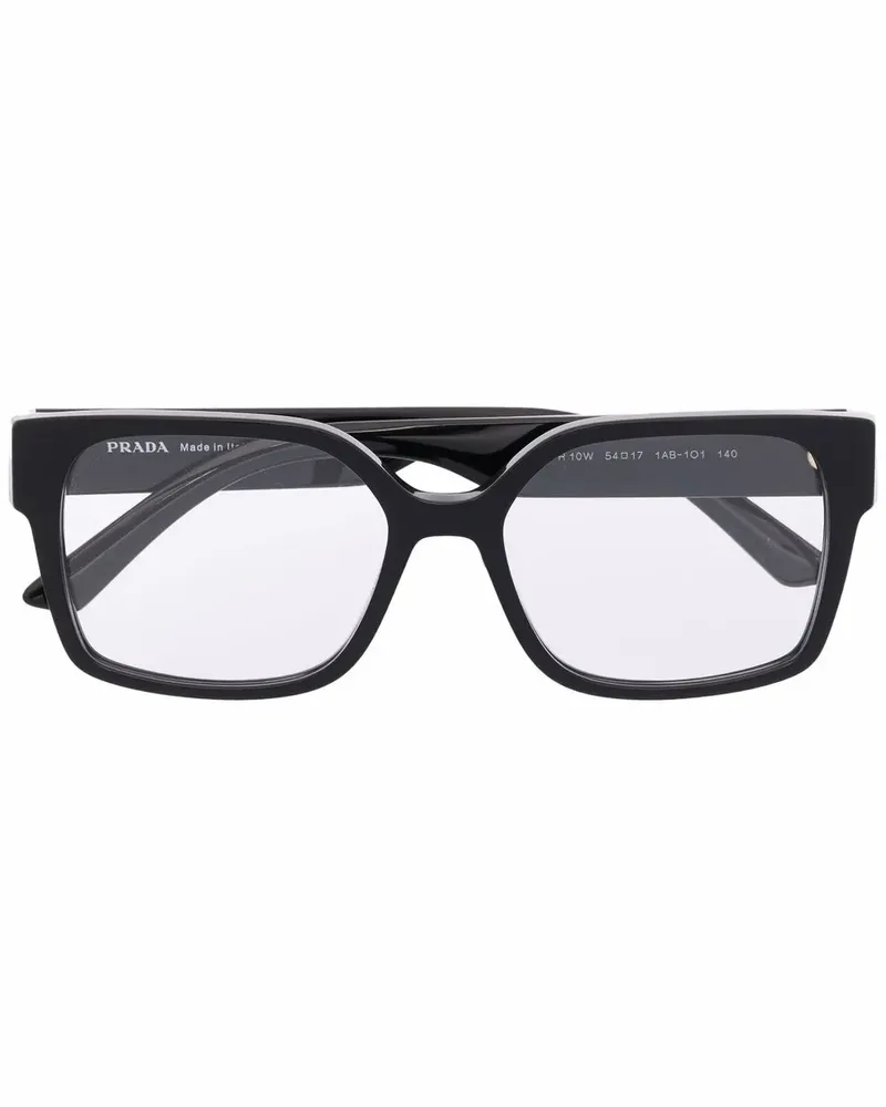 Prada Eckige Brille - Schwarz Schwarz