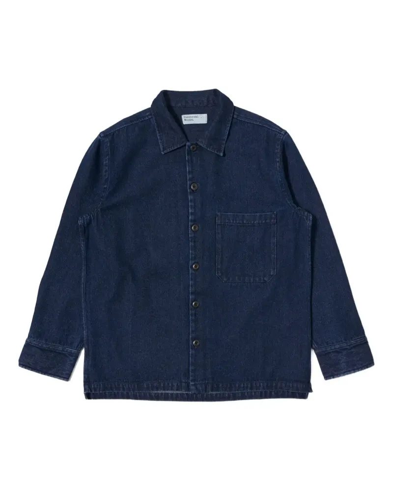 Universal Works Fatigue Jeanshemd - Blau Blau