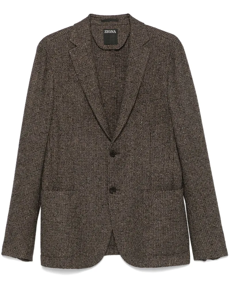 Ermenegildo Zegna Sakko mit Webmuster - Braun Braun