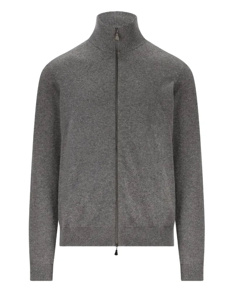 Alpha Studio zip-up cashmere cardigan - Grau Grau