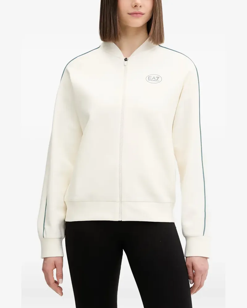 EA7 logo-print zip-up jacket - Nude Nude