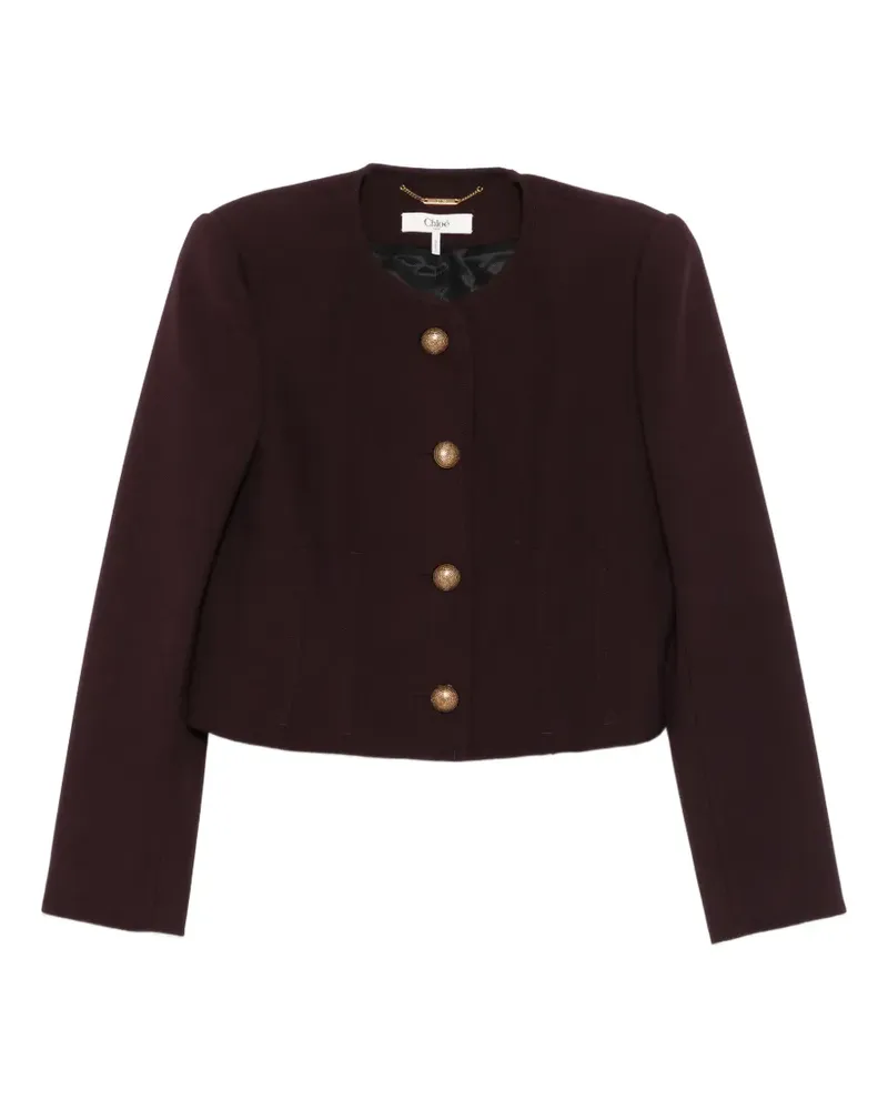 Chloé collarless cropped jacket - Violett Violett