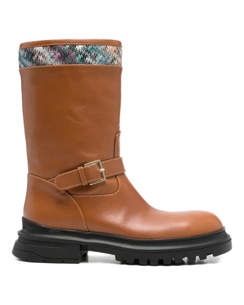 Missoni buckle strap biker boots - Braun Braun