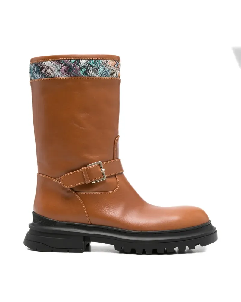 Missoni buckle strap biker boots - Braun Braun