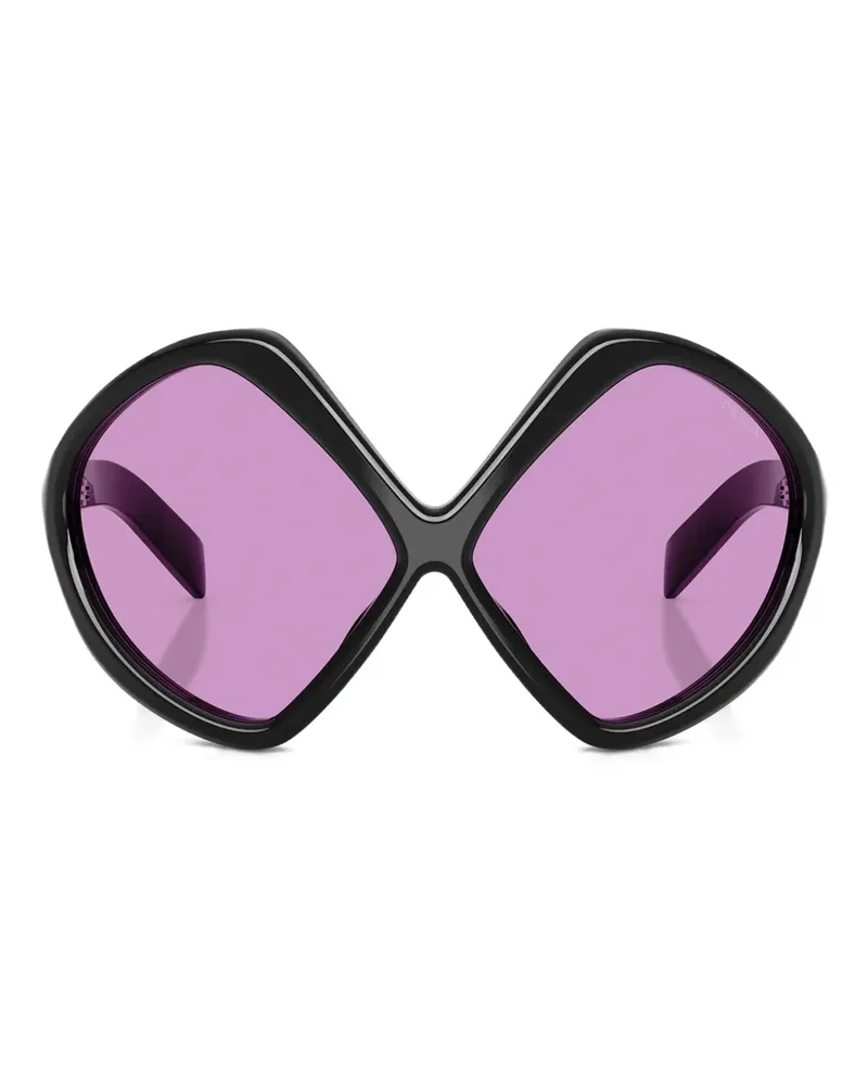 Prada Sonnenbrille mit Oversized-Gestell - Schwarz Schwarz