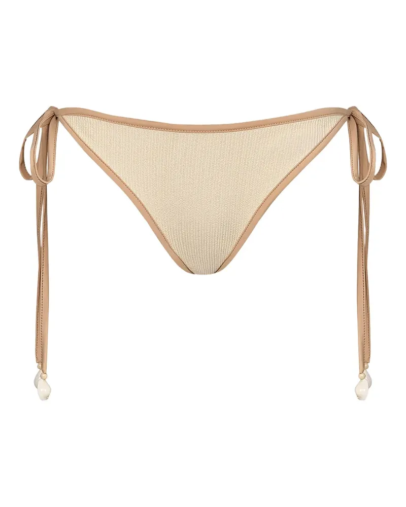 Johanna Ortiz Bikinihöschen mit Knitteroptik - Nude Nude