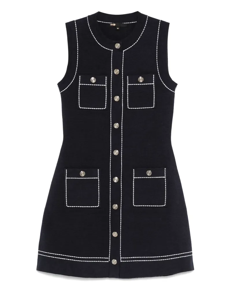 Maje Minikleid mit Kontrastnähten - Blau Blau