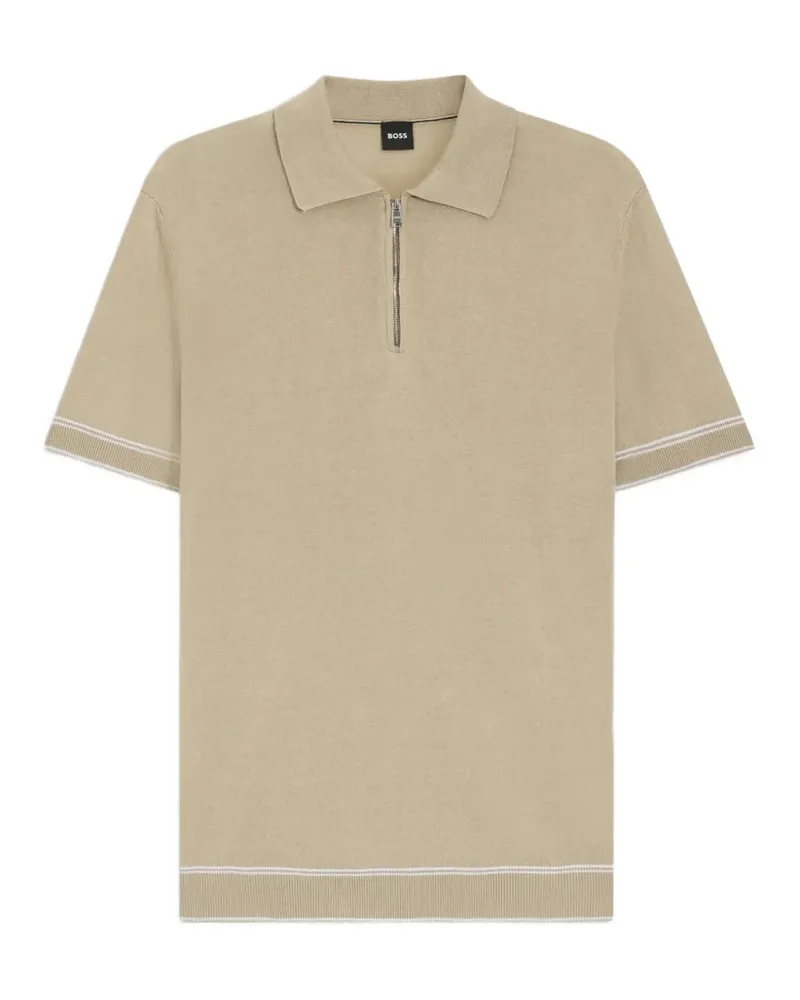 HUGO BOSS Norbertino Poloshirt mit Reißverschluss - Nude Nude