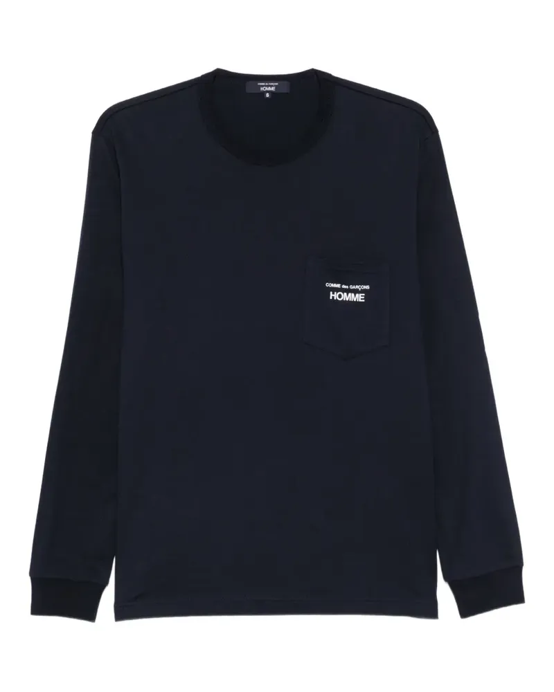 Comme des Garçons T-Shirt mit Brusttasche - Blau Blau