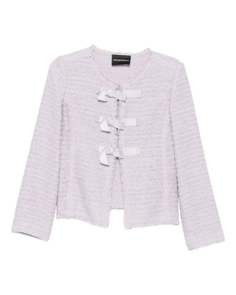 Emporio Armani bow-embellished bouclé jacket - Violett Violett