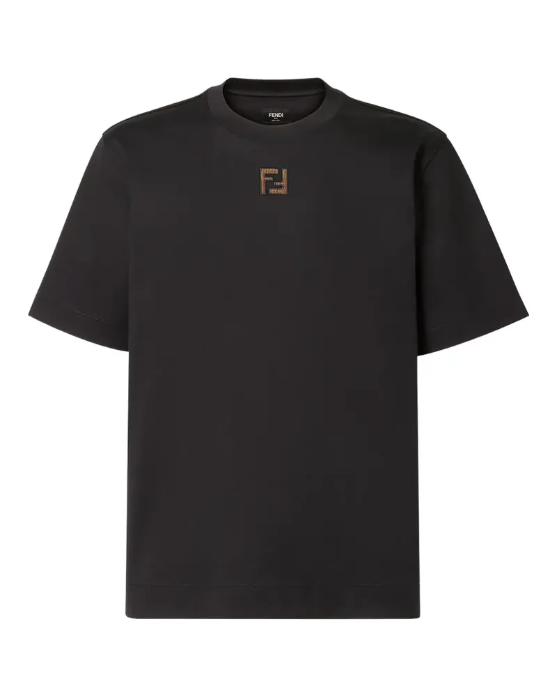 Fendi T-Shirt mit Stickerei - Schwarz Schwarz