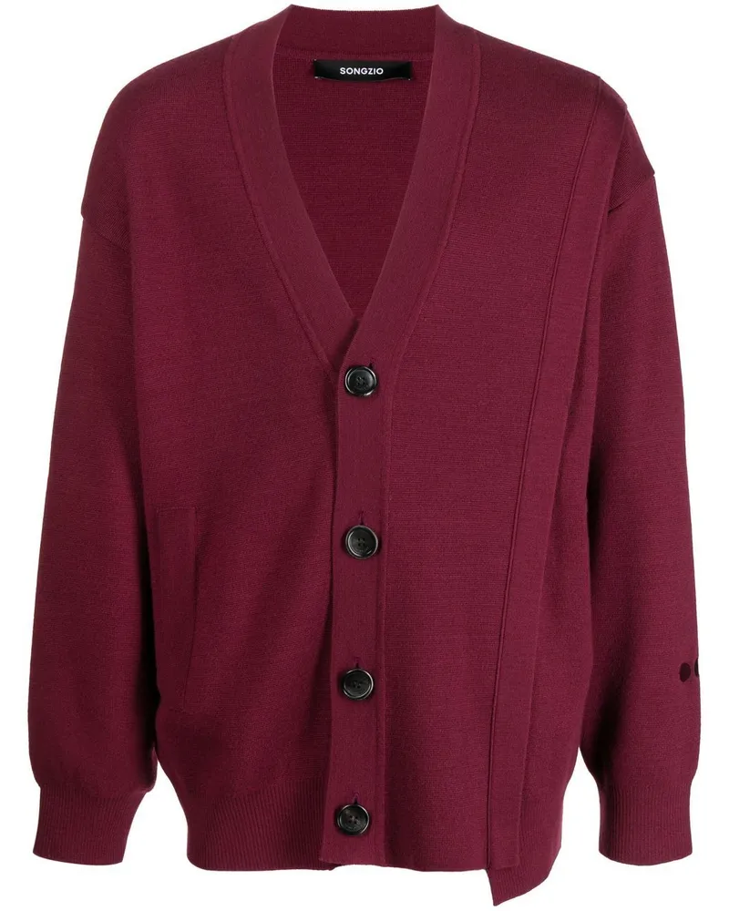 SONGZIO Asymmetrischer Cardigan - Rot Rot