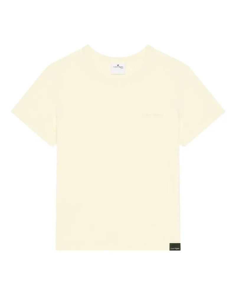 Courrèges T-Shirt mit Logo-Stickerei - Gelb Gelb