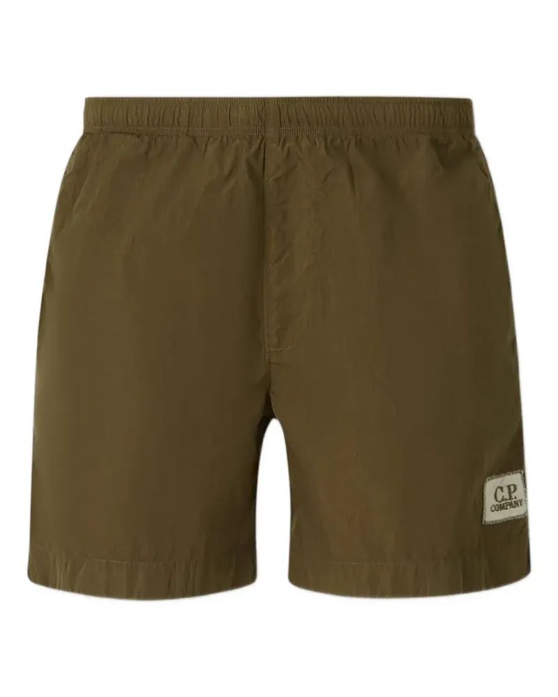 C.P. Company Badeshorts mit Logo-Patch - Grün Grün