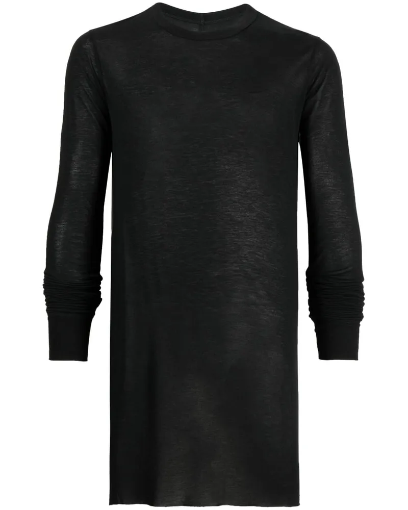 Rick Owens Meliertes Langarmshirt - Schwarz Schwarz