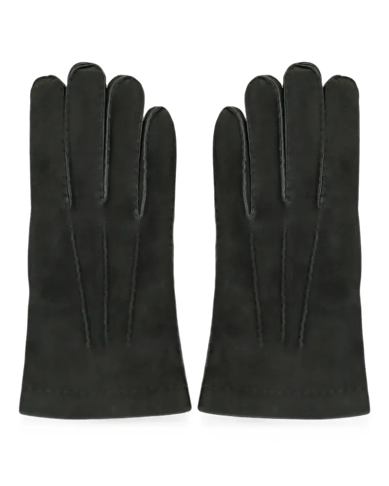 MOORER suede-finish stitched-detail gloves - Grau Grau