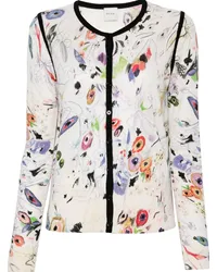 Paul Smith Wollcardigan mit Zeichnungs-Print Weiß