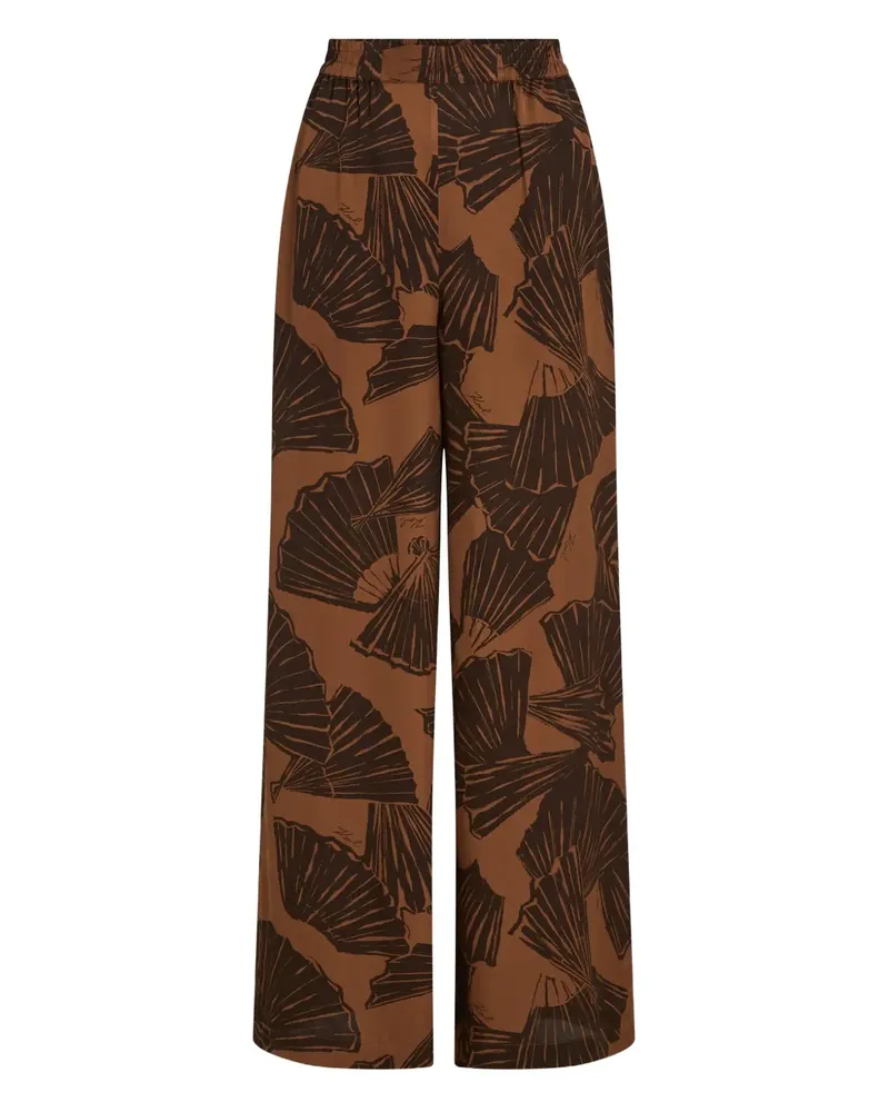 Karl Lagerfeld Ausgestellte Hose mit Fächer-Print - Braun Braun