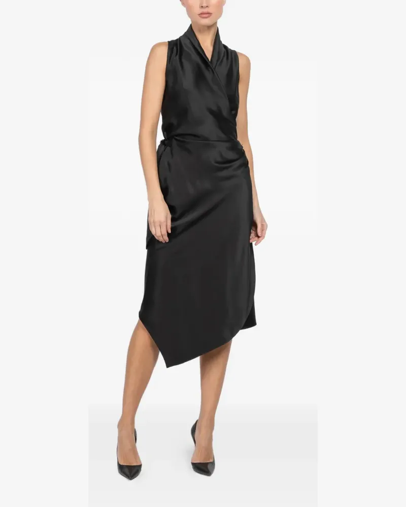 Peter Cohen tie-waist asymmetric dress - Schwarz Schwarz