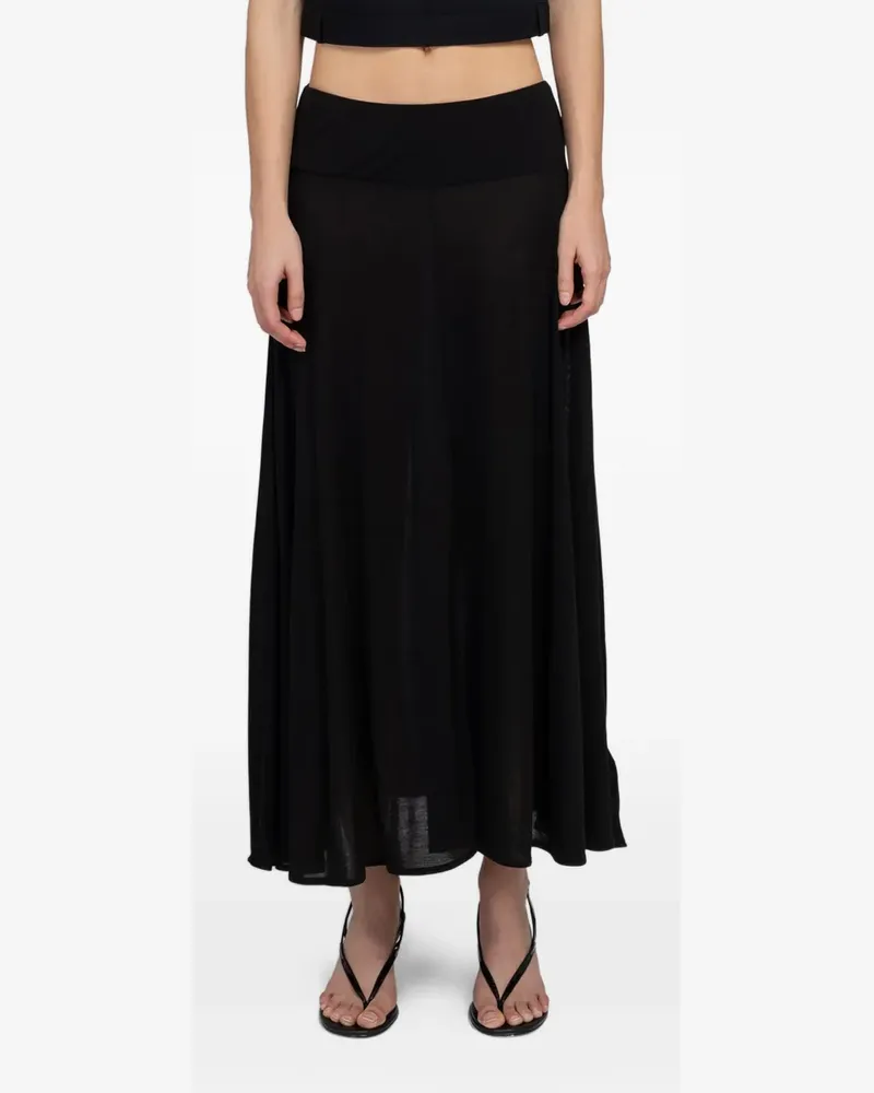 St. Agni elastic-waist midi skirt - Schwarz Schwarz