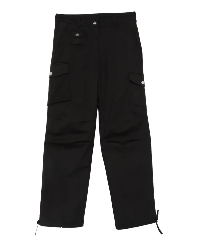 Ganni drawstring-cuff cargo pants - Schwarz Schwarz