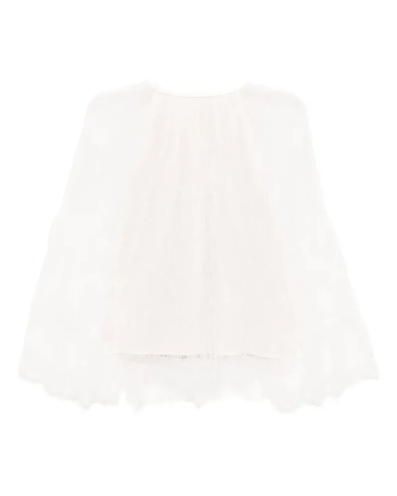 Alice + Olivia Bluse mit Spitzendetail - Weiß Weiß