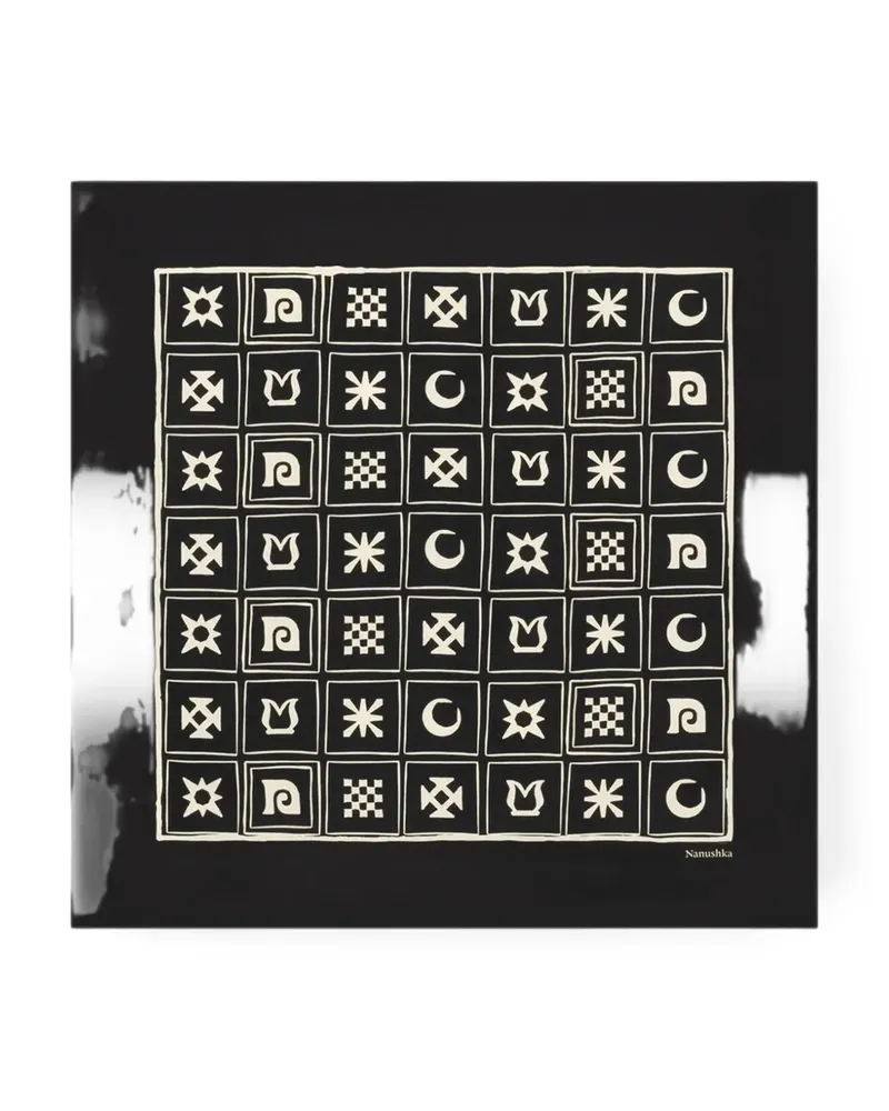 Nanushka Shoul Schal mit Kopjafa-Print - Schwarz Schwarz
