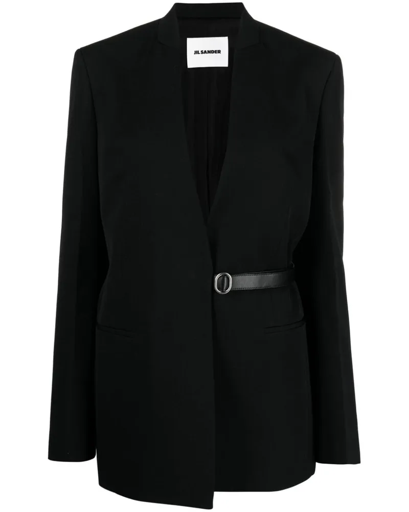 Jil Sander Kragenloser Blazer - Schwarz Schwarz