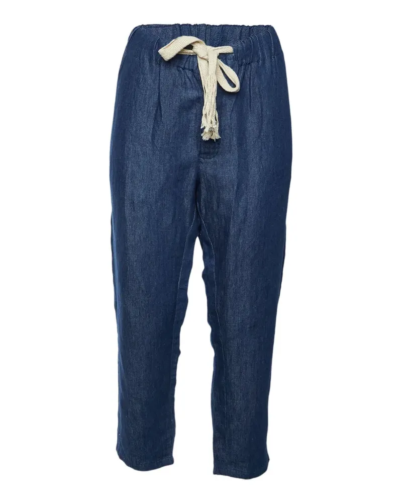Sandro chambray straight-leg trousers - Blau Blau