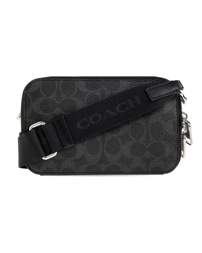 Coach Clinton signature print zip tote bag - Schwarz Schwarz