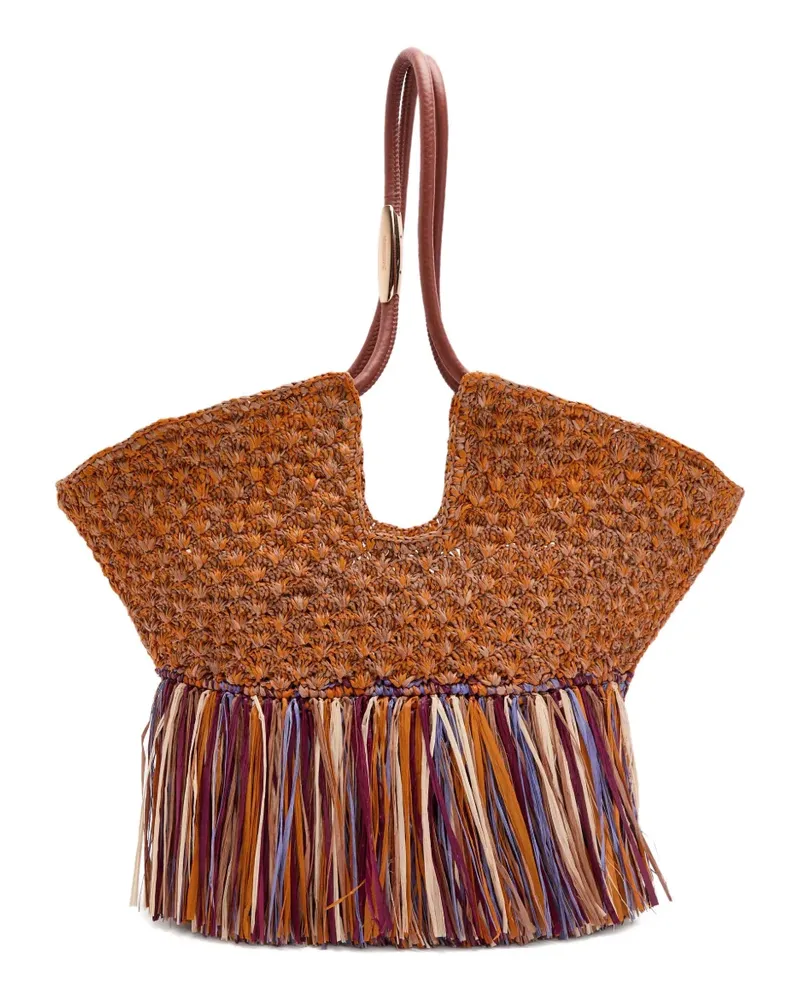 Zimmermann medium Goldentime fringed tote bag - Braun Braun