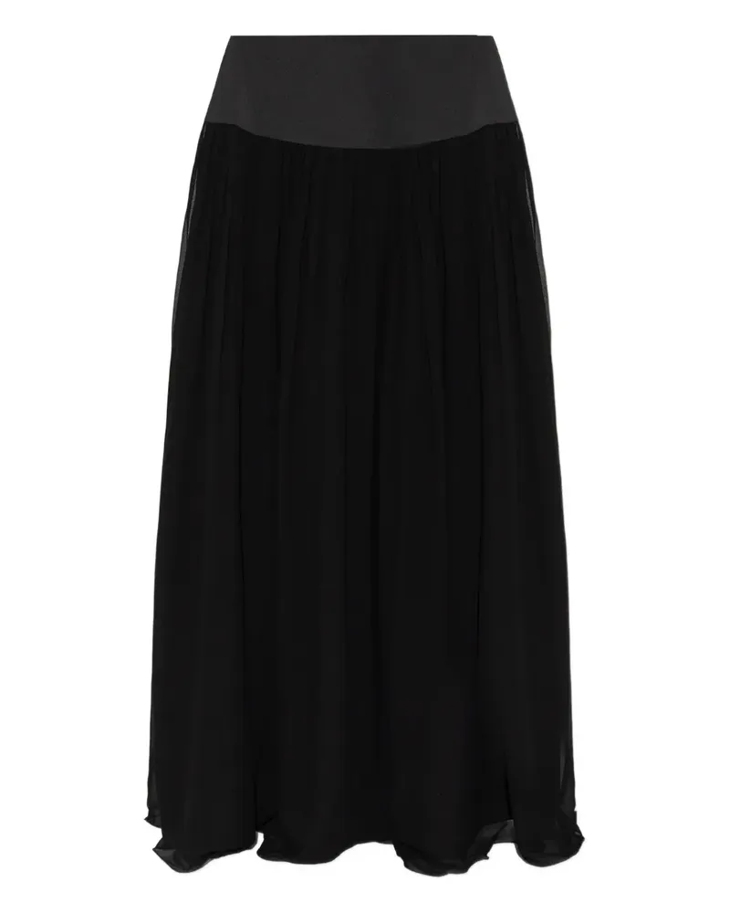 Posse Solene gathered maxi skirt - Schwarz Schwarz
