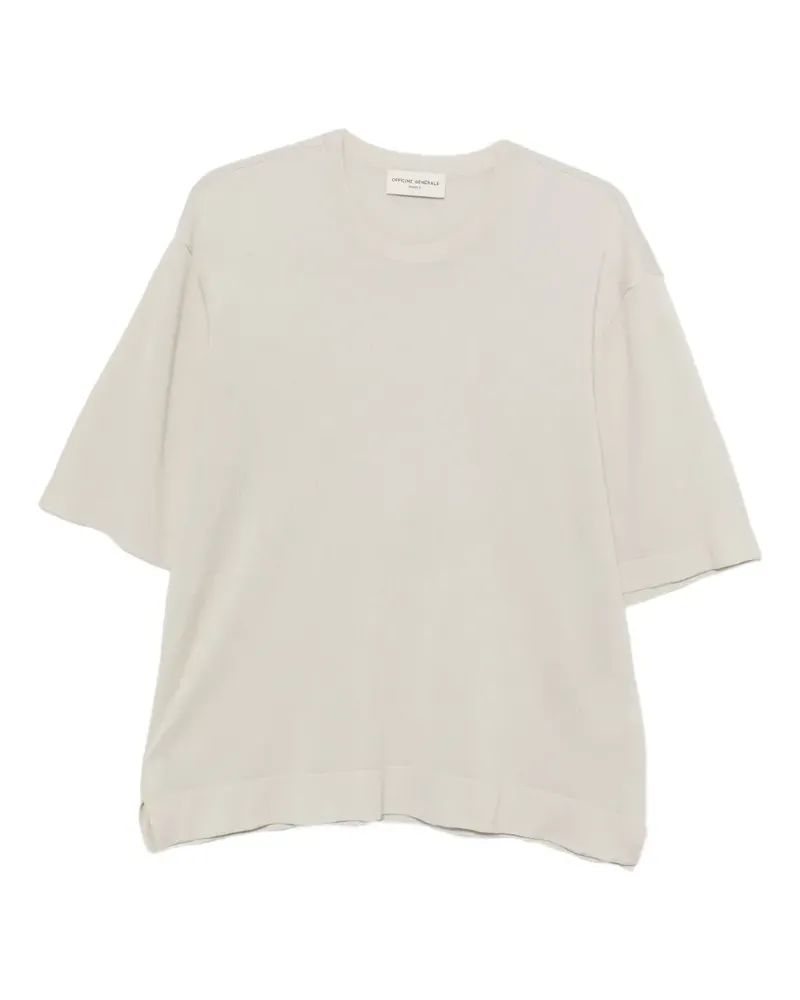 Officine Generale fine-knit crew-neck T-shirt - Nude Nude