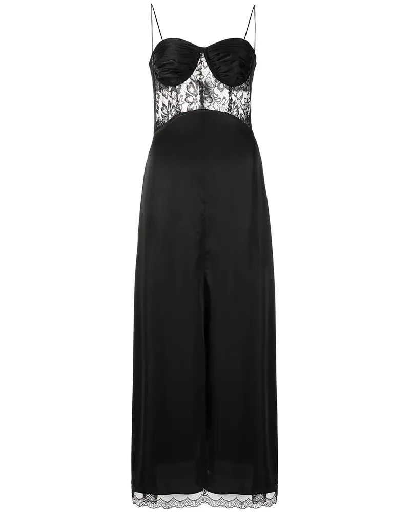 Natasha Zinko Kleid mit Spaghettiträgern - Schwarz Schwarz