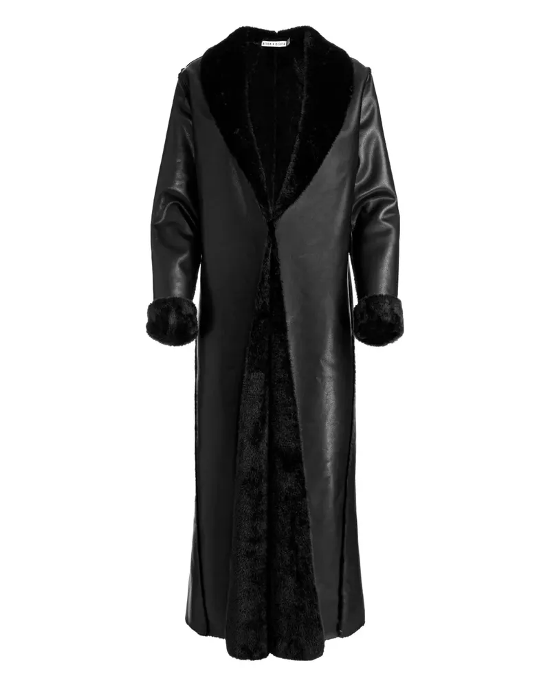 Alice + Olivia Shelby Maximantel aus Faux Shearling - Schwarz Schwarz
