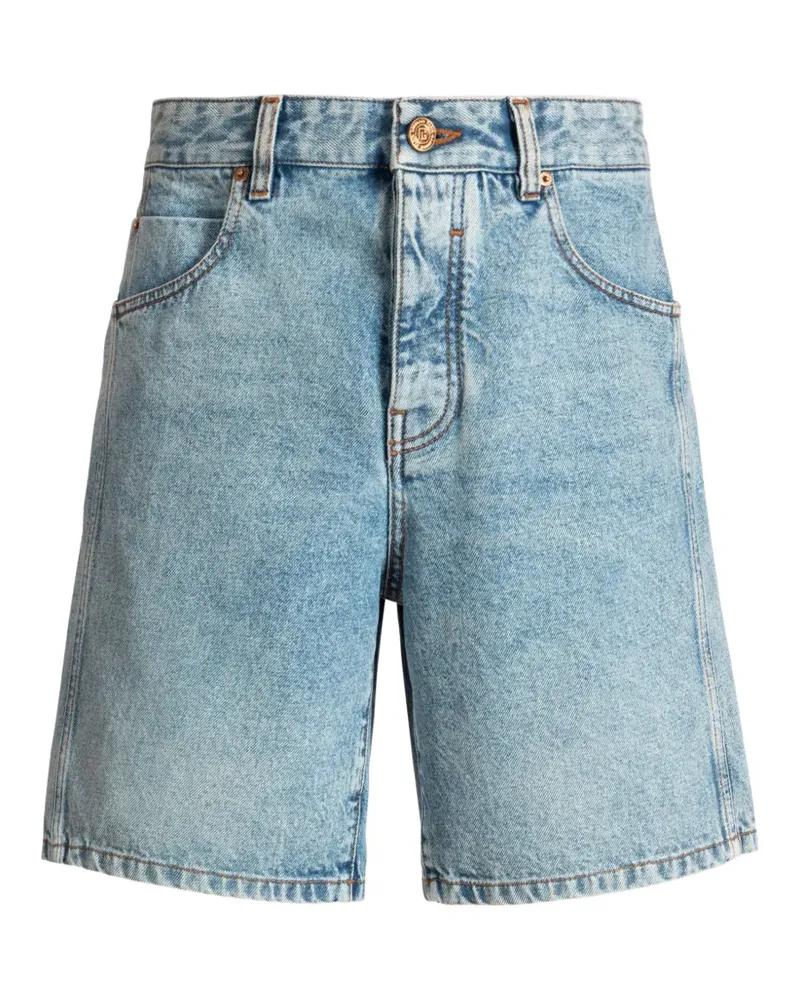 Balmain light blue denim Bermuda shorts - Blau Blau