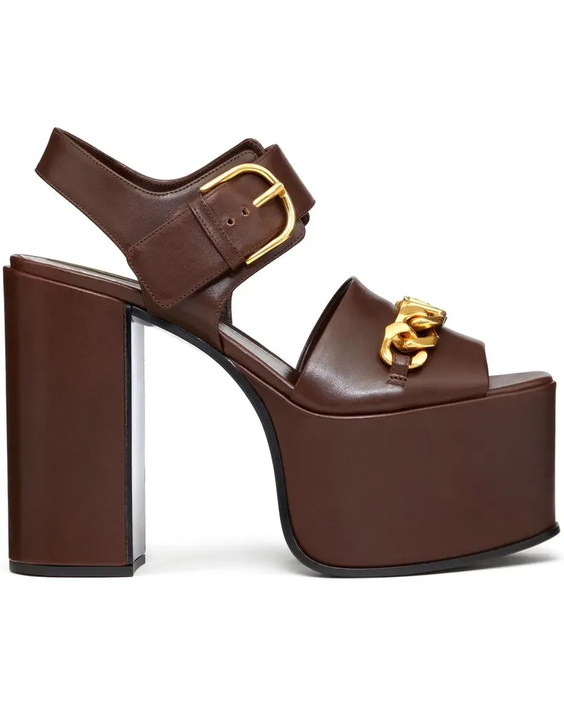 Valentino Garavani VLogo Chain Pumps 130mm - Braun Braun
