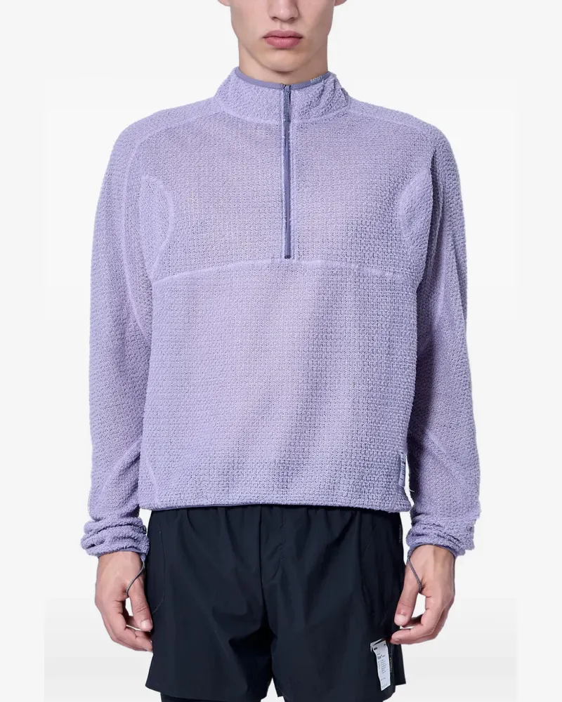 Satisfy Fuzzfleece textured-knit quarter-zip sweater - Violett Violett
