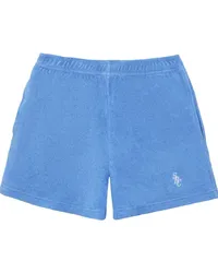 SPORTY & RICH Shorts mit Logo-Stickerei Blau