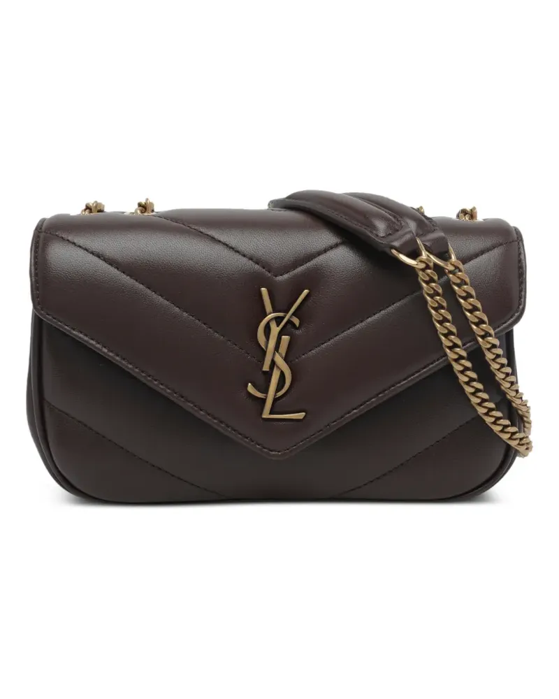 Saint Laurent Mini Loulou Umhängetasche mit Steppung - Braun Braun