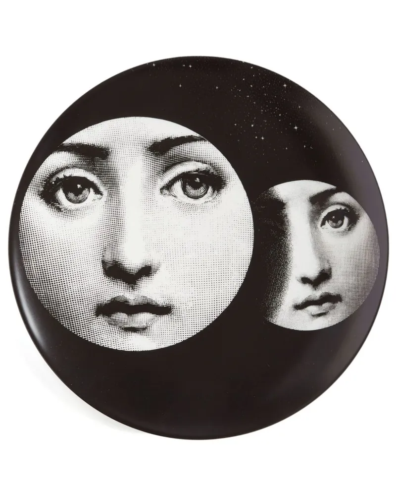 Fornasetti Tema e Variazioni N150 Wandteller Schwarz