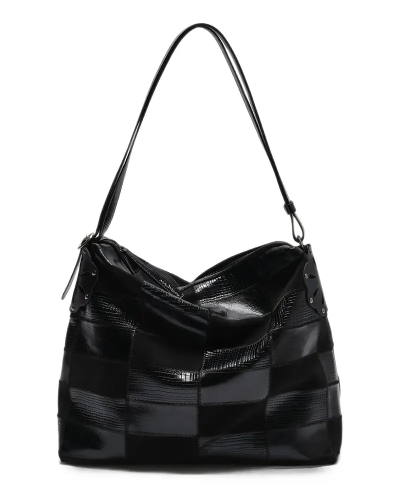 Maliparmi Schultertasche im Patchwork-Look - Schwarz Schwarz
