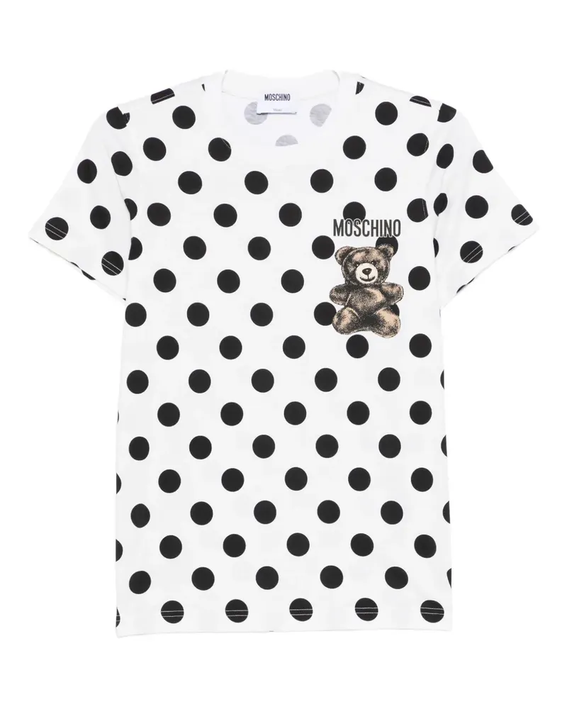 Moschino Teddy T-Shirt mit Polka Dots - Weiß Weiß