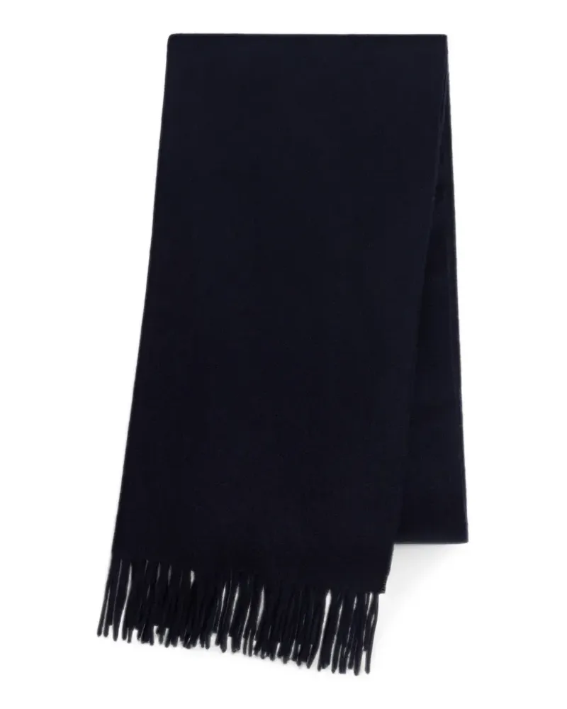 Sandro fringed wool-blend scarf - Blau Blau