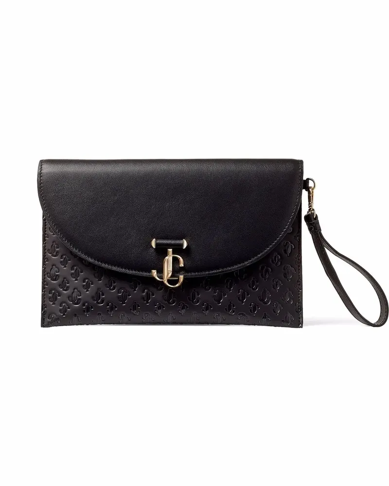 Jimmy Choo Clutch mit Logo - Schwarz Schwarz