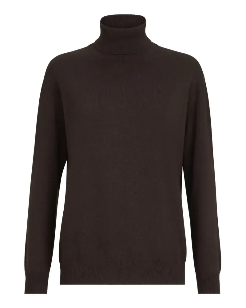 Brunello Cucinelli Kaschmir Rollkragenpullover mit Monili - Braun Braun